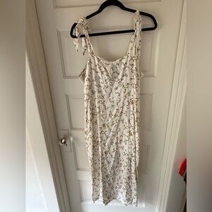 Floral White and Yellow Women's Dress